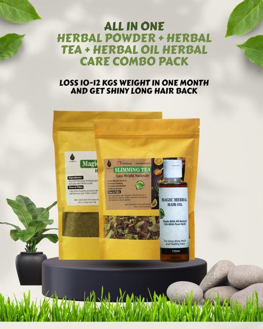 Herbal Powder + Herbal Tea + Herbal Oil  Herbal Care Combo Pack