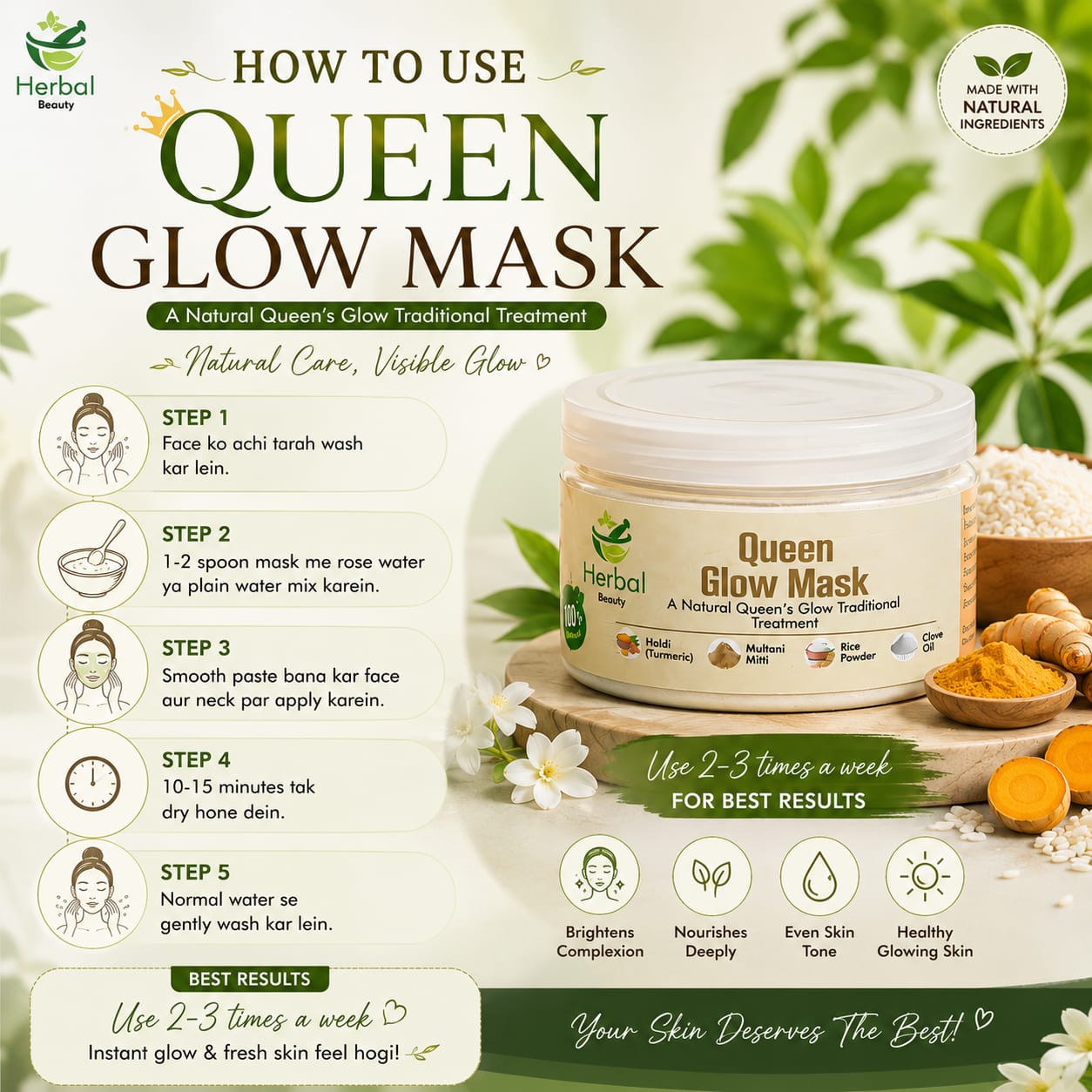 Queen Herbal Glow Mask